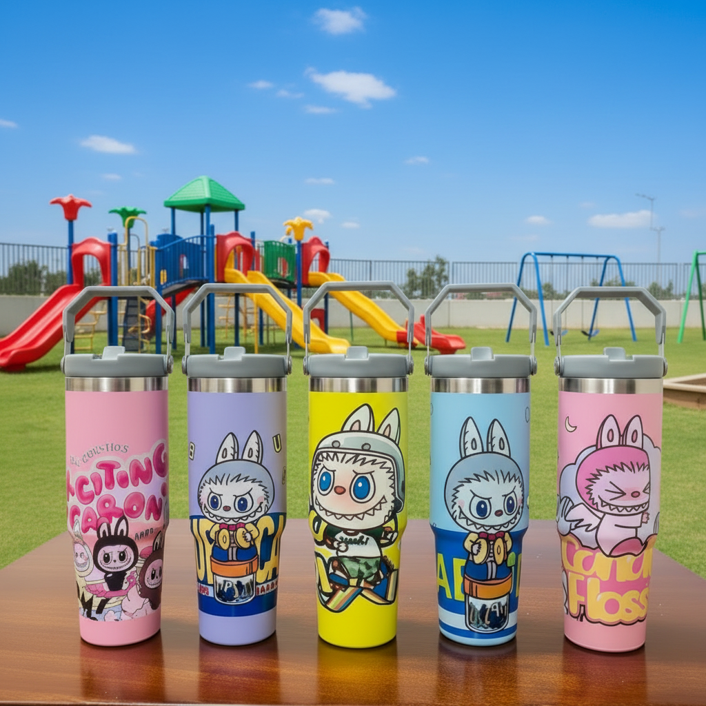 Labubu 900ml Insulated Thermo Cup with Handle Stainless Steel