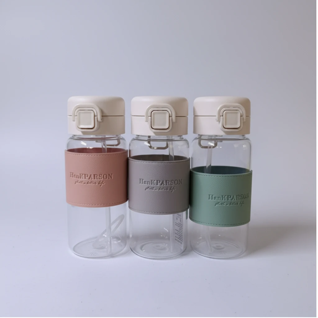 High Quality Acrylic Water Bottle with Straw 500ml Kitchenware Water Bottles
