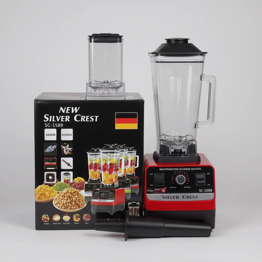 2 in 1 Silver Crest Commercial Blender 4500W SC-1589 Kitchen & Dining Food Blenders