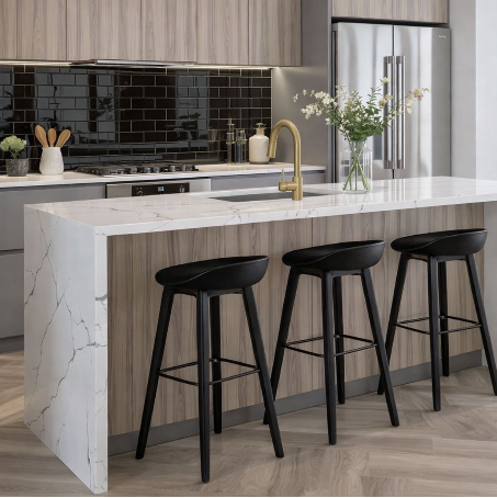 Modern Black Bar Stool with Metal Legs High Chair Kitchen Island Counter Stool Home & Garden Bar Stools