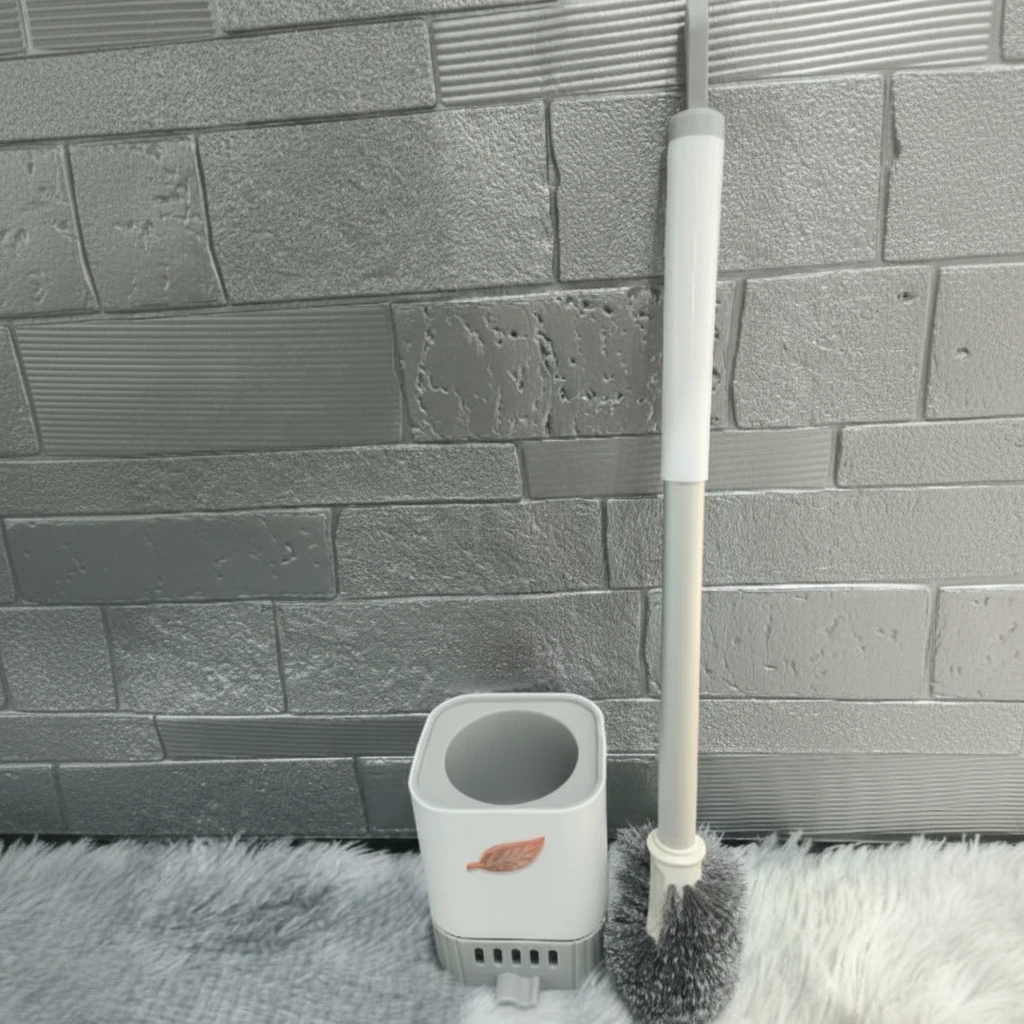 Wall Mounted Toilet Brush with Vented Holder Stand Alone or Wall Mounted White Grey Home & Garden Toilet Brushes