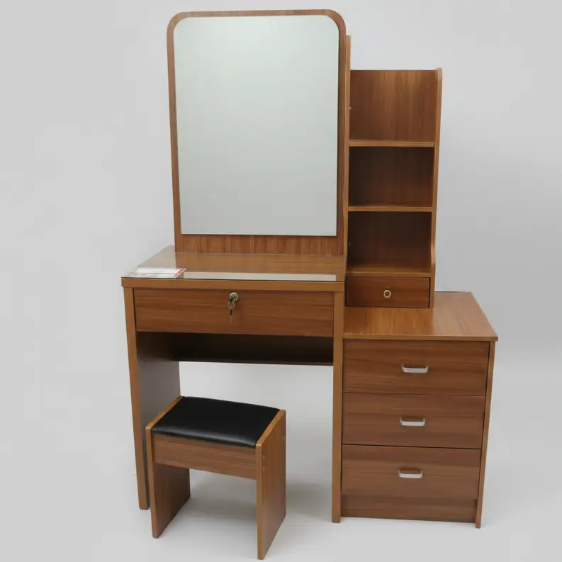 Walnut Dressing Table with Mirror & Storage Dressing Tables