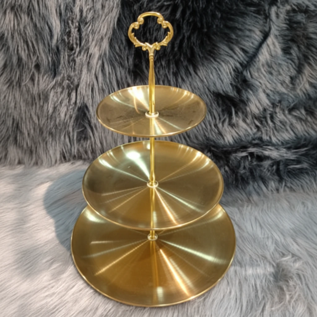 3-Tier Gold Stainless Steel Cake Stand Dessert Display Kitchen & Dining Cake Stands