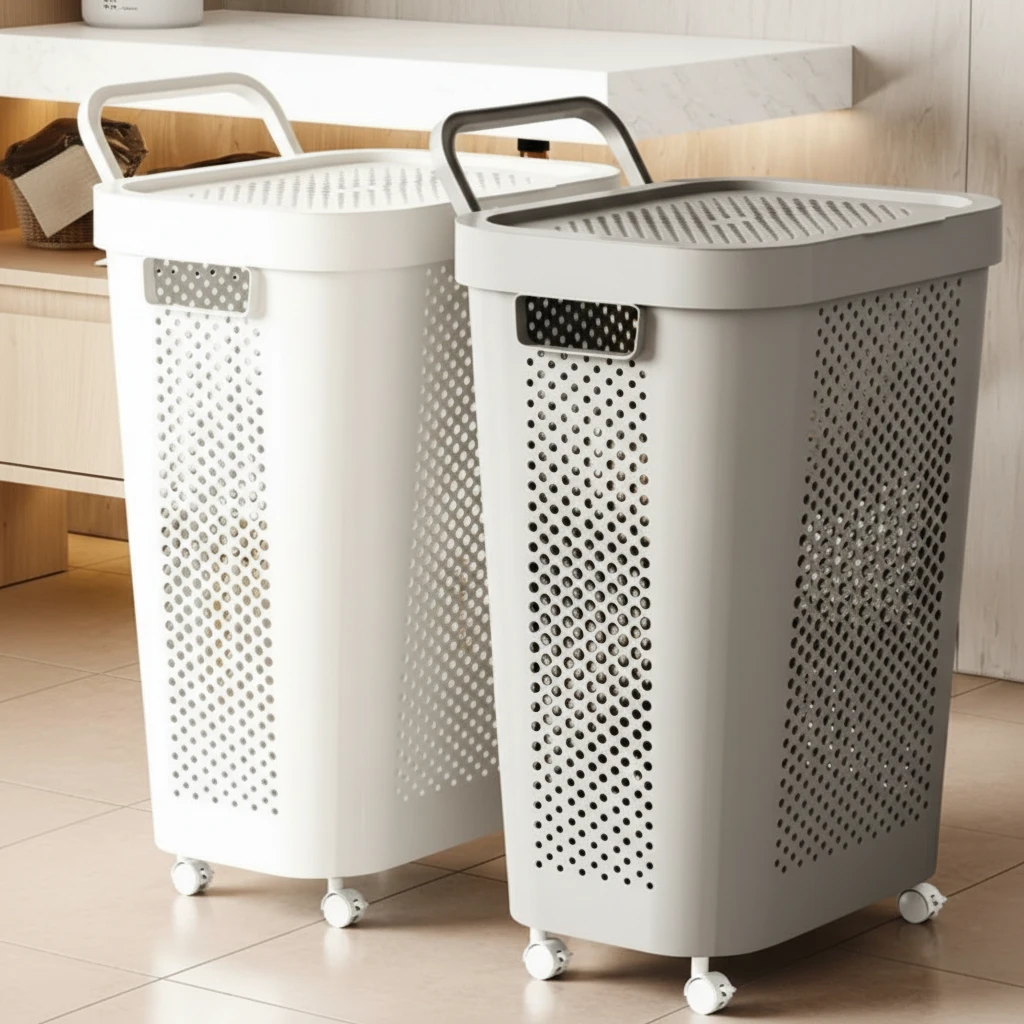 Rolling Laundry Hamper with Lid and Wheels Home & Garden Laundry Baskets
