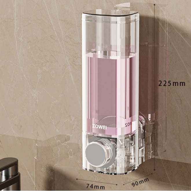 Zowei Wall Mounted Manual Soap Dispenser 225x90x74mm ABS Leak-Proof Clear Home & Garden Soap & Lotion Dispensers