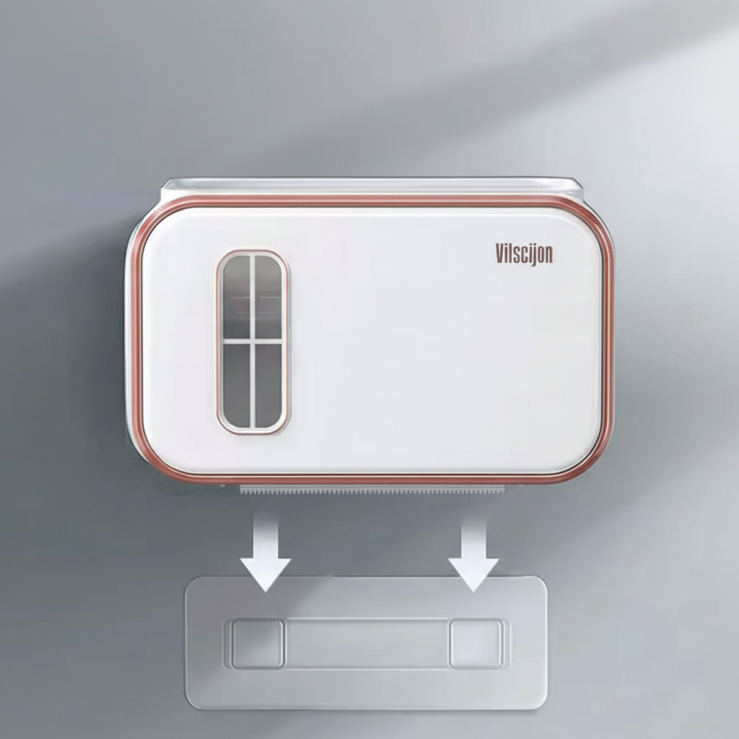 Toilet Paper Holder - Premium Waterproof Wall-Mounted with Shelf
