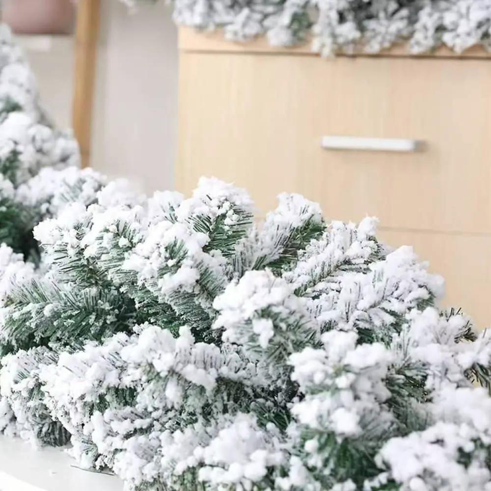 2.7m Snow-Flocked Christmas Pine Garland Christmas Garlands Garlands
