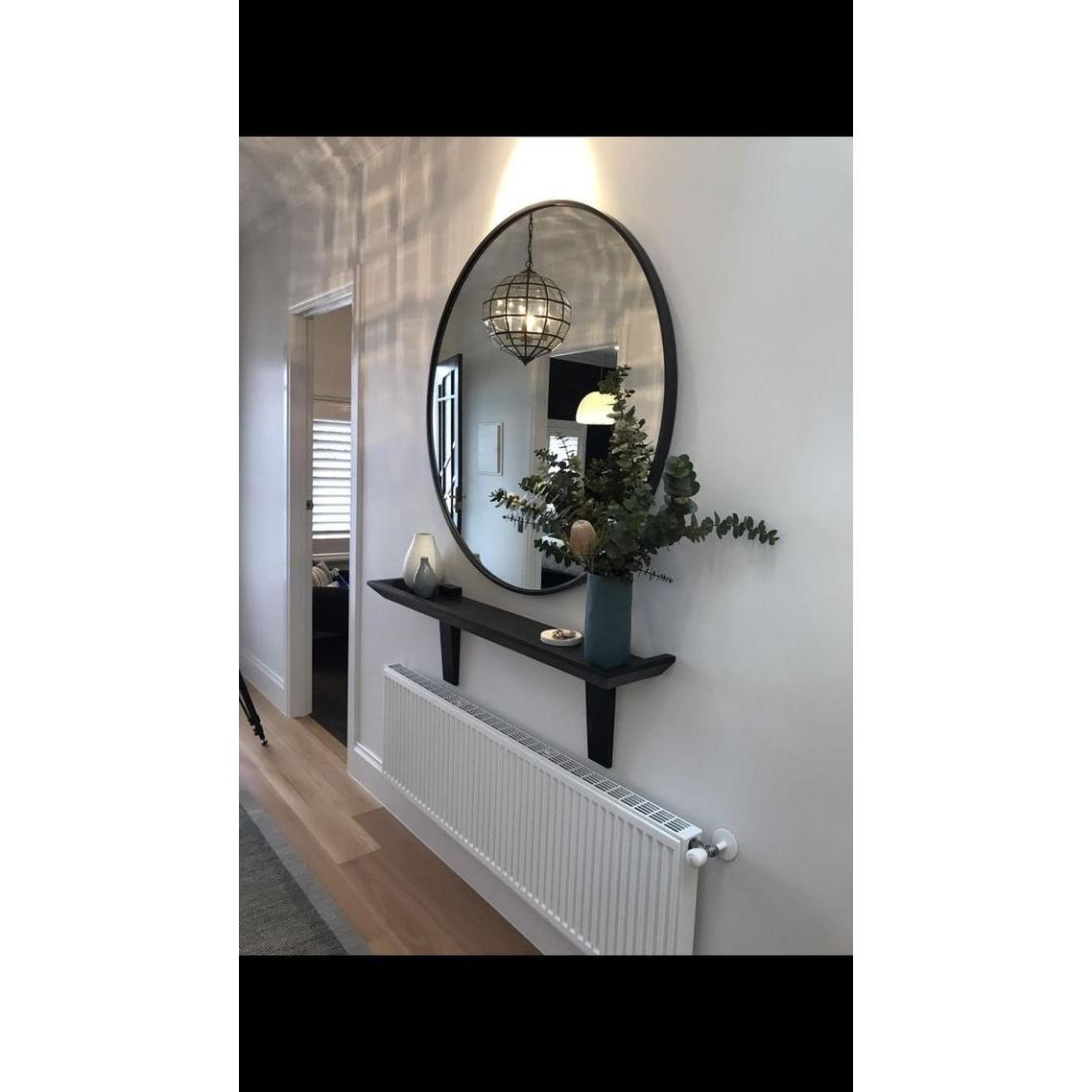 Elegant 80cm Round Wall Mirror in Black or Gold Frame – Modern Home Décor Accent