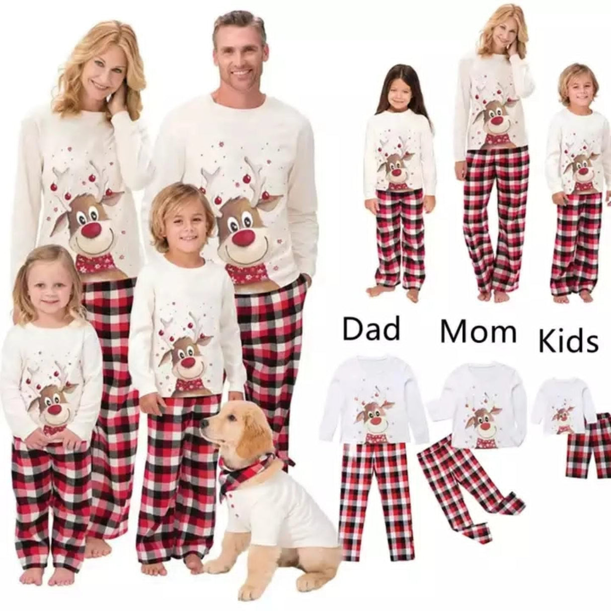 Unisex Family Matching Christmas Pajamas – Festive Polycotton Sleepwear for Adults and Kids