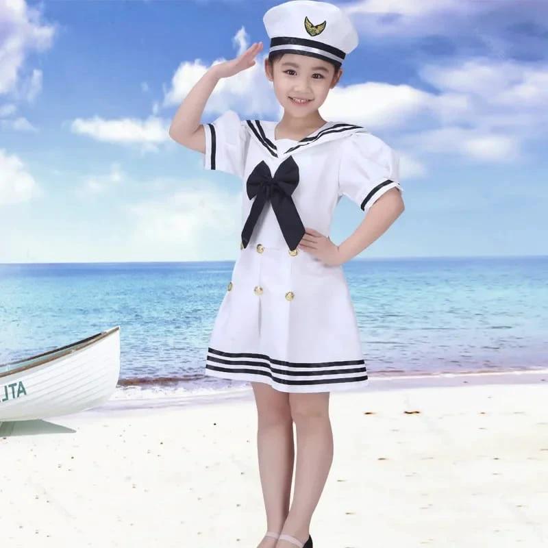 Professional Children’s Marine Hostess & Host Sailor Cosplay Costume – Navy Themed CBC Career Outfit Kids essential Costume Sets