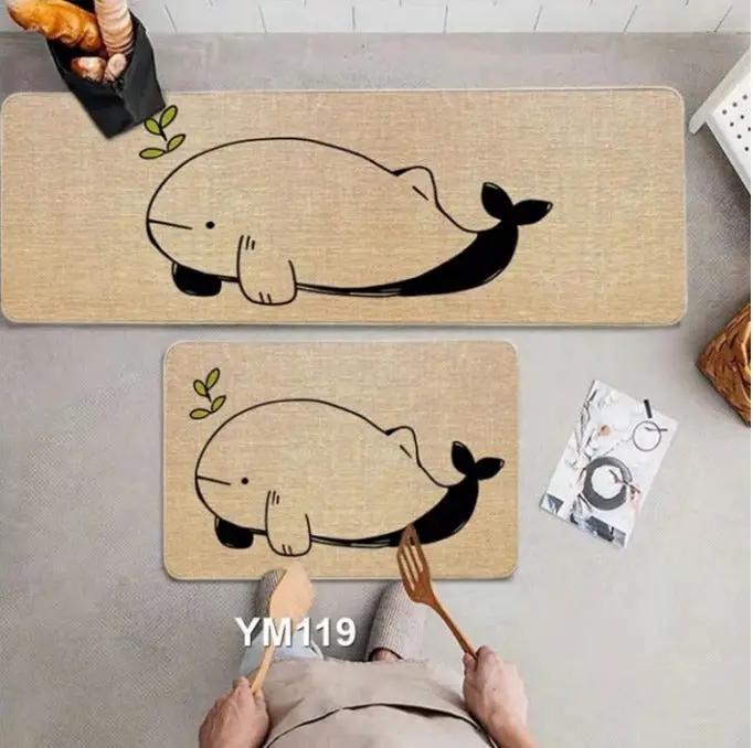 2PCS Anti-Slip Rubber Kitchen Mat Set Kitchen & Dining Rugs