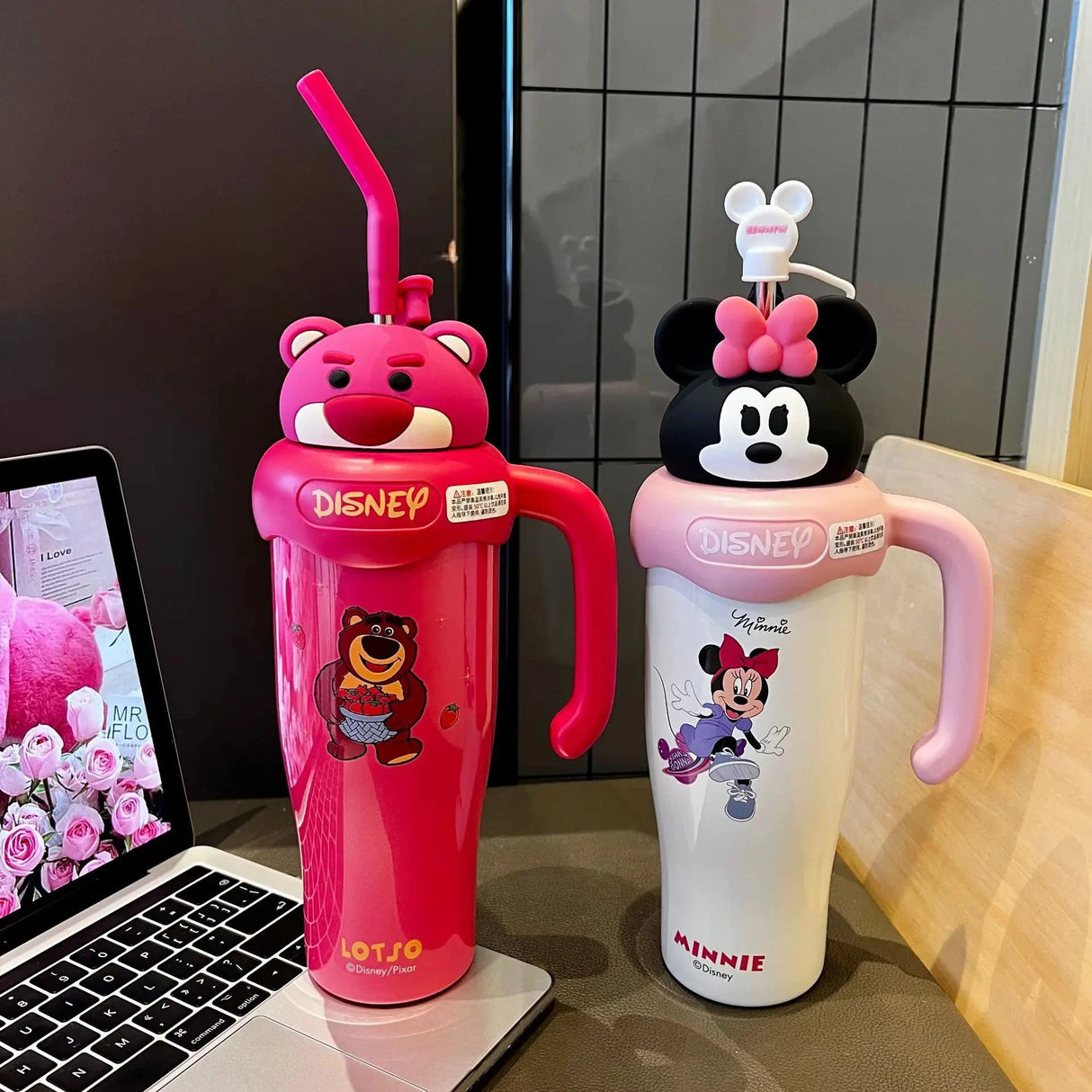 Disney Themed Stainless Steel Stanley Mug Vacuum Insulated Water Bottle Kids Essentials Water Bottles