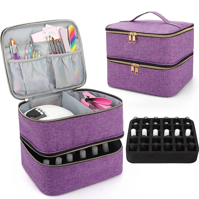 Nail Polish Travel Organizer Storage Case - 30 Bottle Capacity Storage and Organization Nail Tools