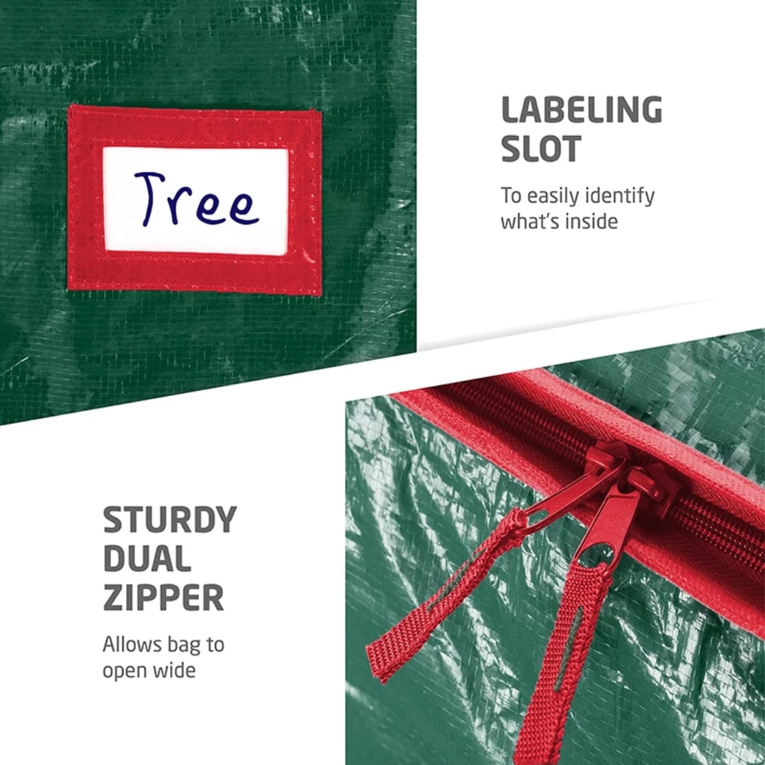 Portable Oxford PE Woven Christmas Tree Storage Bag - Green