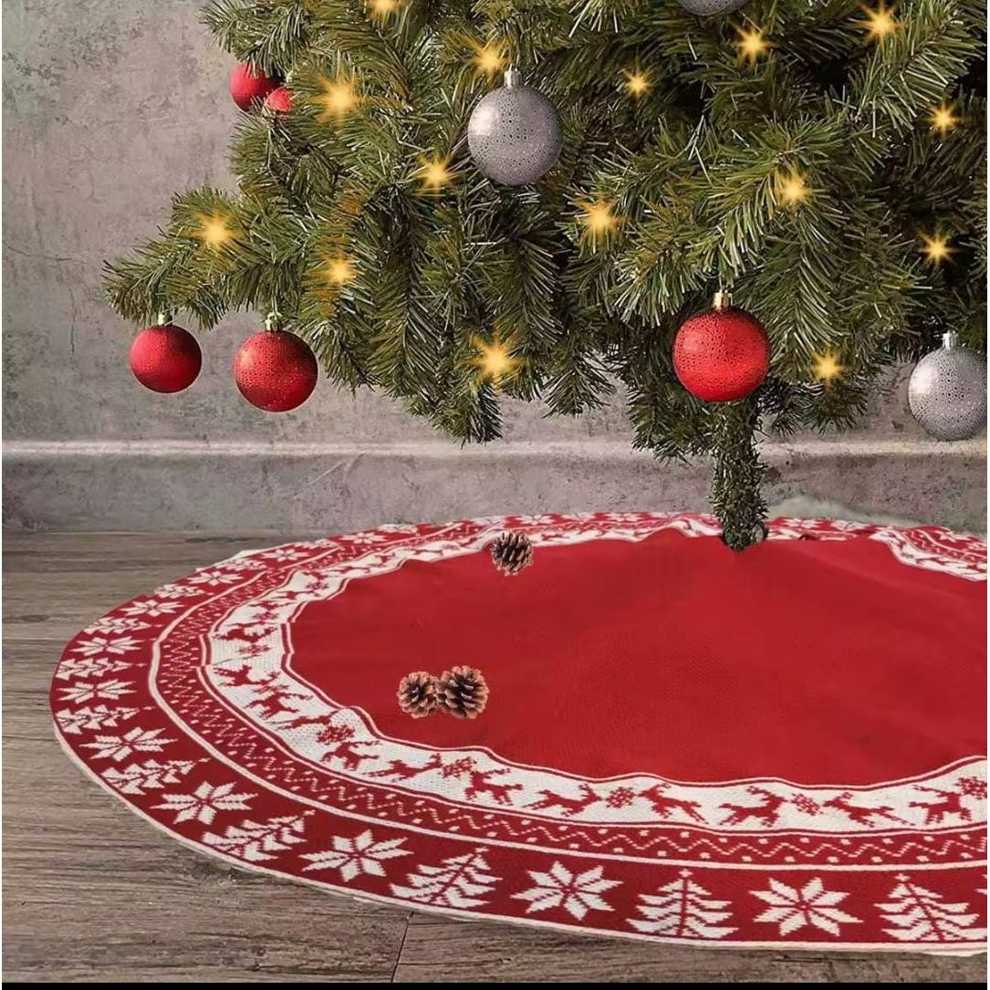 Faux Fur Christmas Tree Skirts – 90cm Gold and Silver Decorative Base Cover