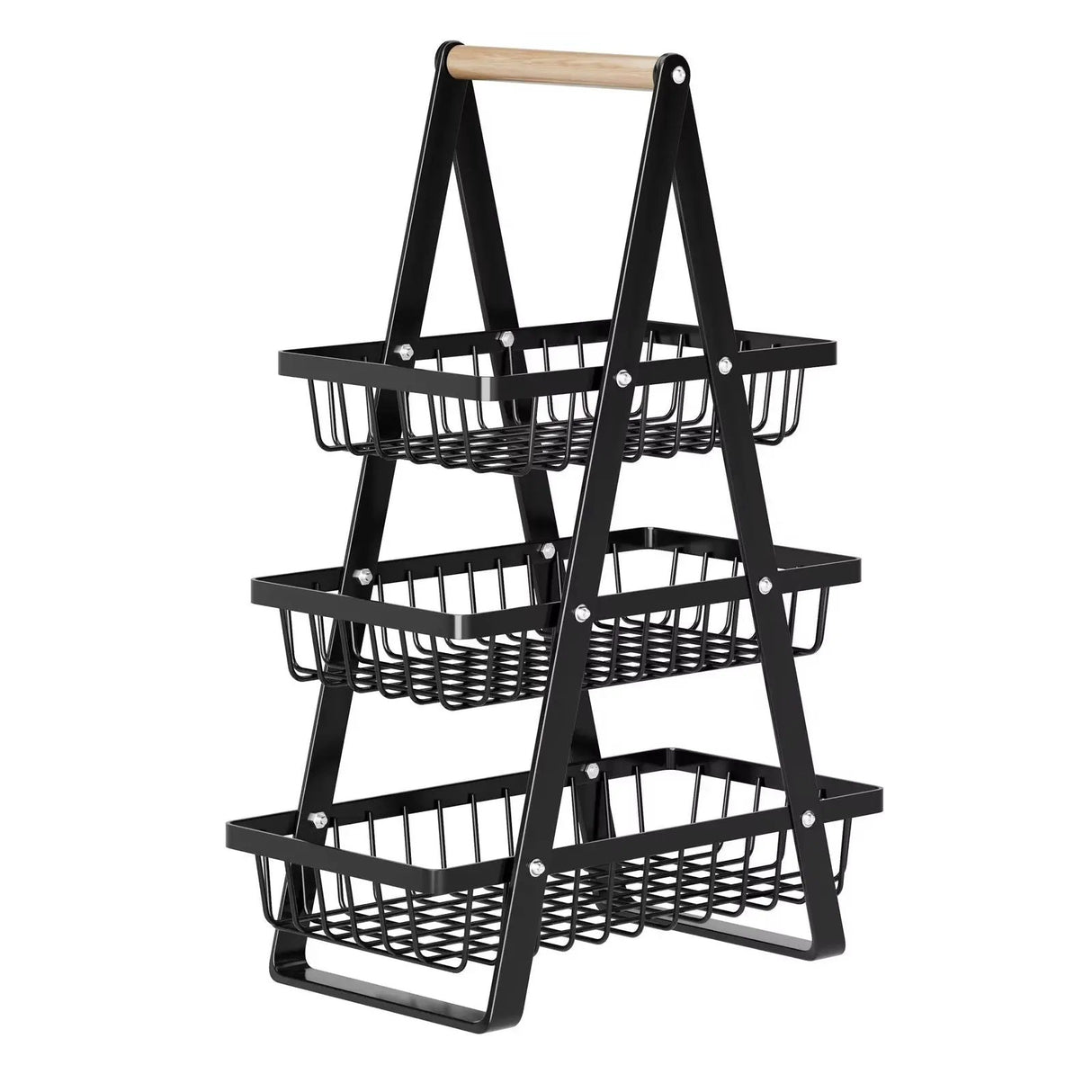 3-Tier Triangular Metal Mesh Fruit Basket Fruit basket Household Storage Baskets