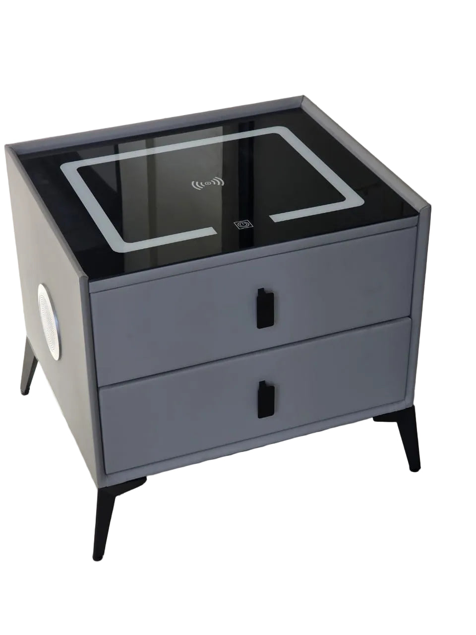Smart Bedside Table Cabinet with Wireless Charging Bluetooth and LED