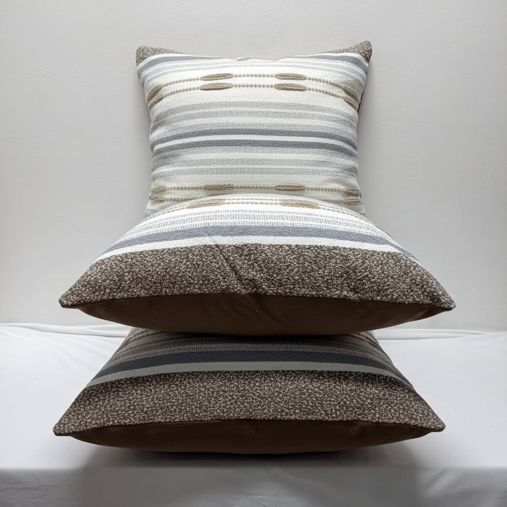 Boho Chenille Stripe Pillow Cover Pillow cover Bedding