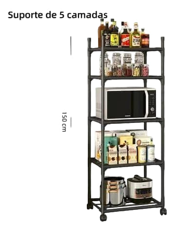 5-Tier Multipurpose Storage Rack with Hooks