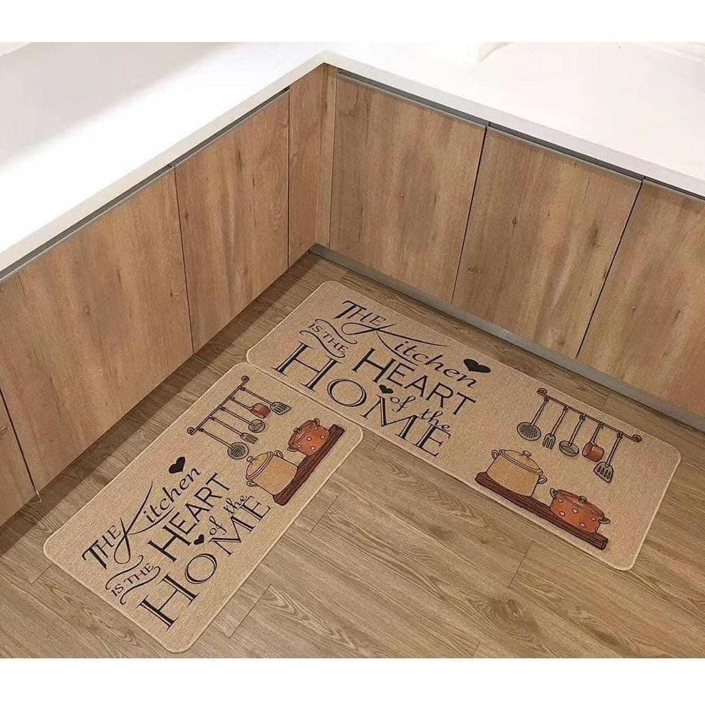 Big Size 2pc Kitchen Mats with Super Anti-Slip Rubber Bottom