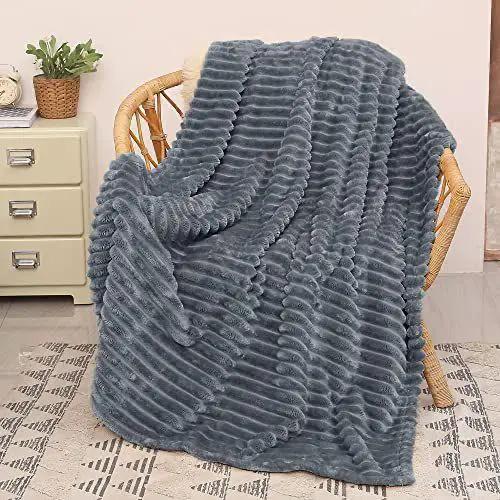 Ribbed Velvet Fleece Throw Blanket Throw blanket Throw Blankets