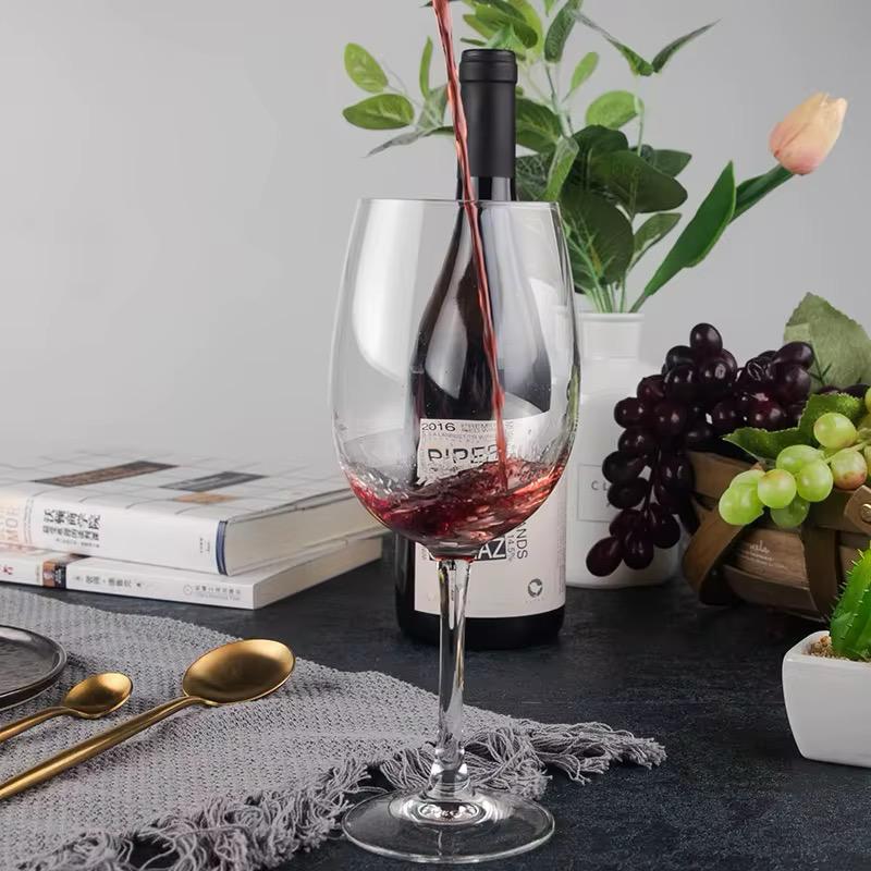 Long Wine Glass Set of 6 Elegant Big Size Glassware