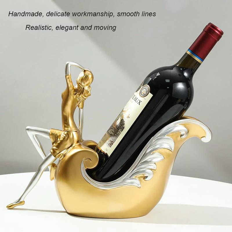 Creative Gold Resin Wine Bottle Holder Decorative Statue Home decor