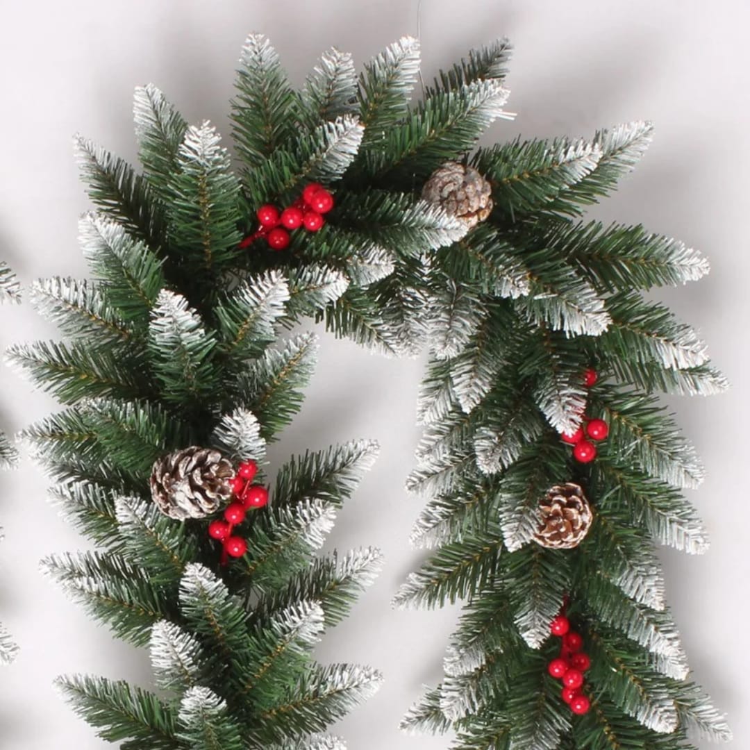 2.7M Green Plain Undecorated Christmas Garland – Flexible Pine Needle Garland