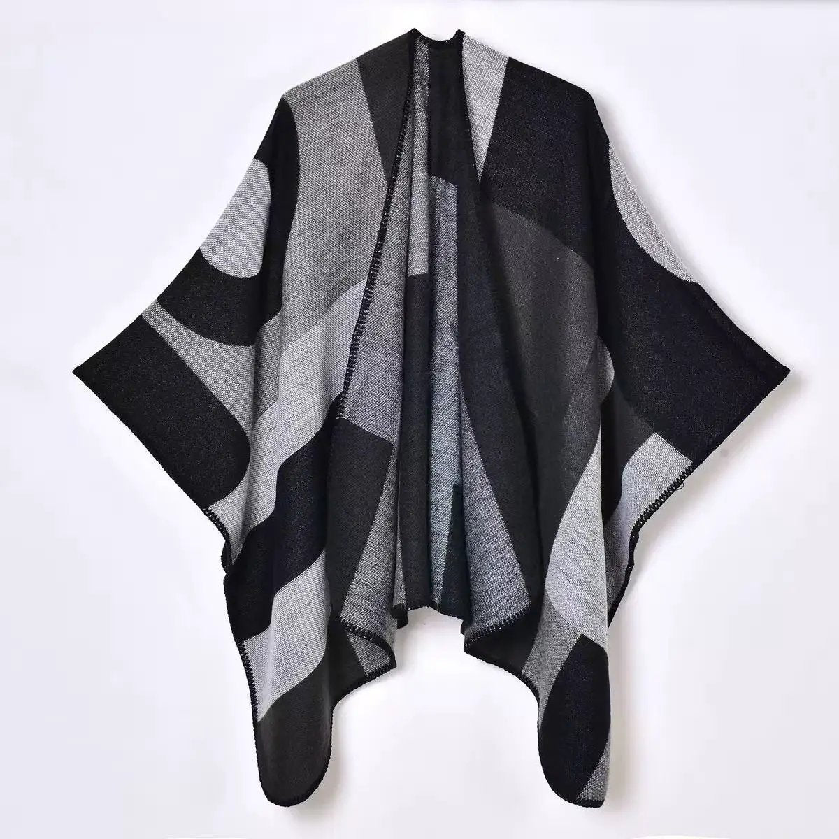 Women's Geometric Wrap Shawl Poncho Ponchos