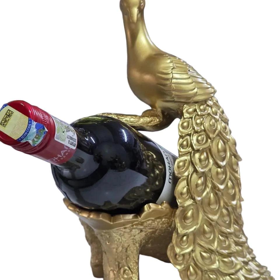Peacock Luxury Resin Wine Rack European Style Gold Decor Wine rack