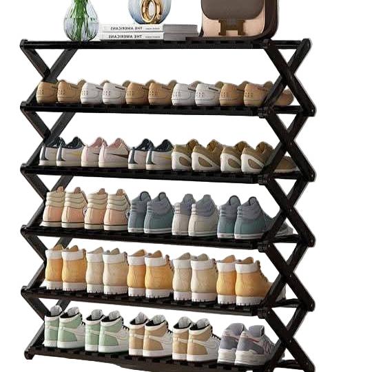 6-Tier Foldable Bamboo Shoe Rack – Portable Multi-Use Design