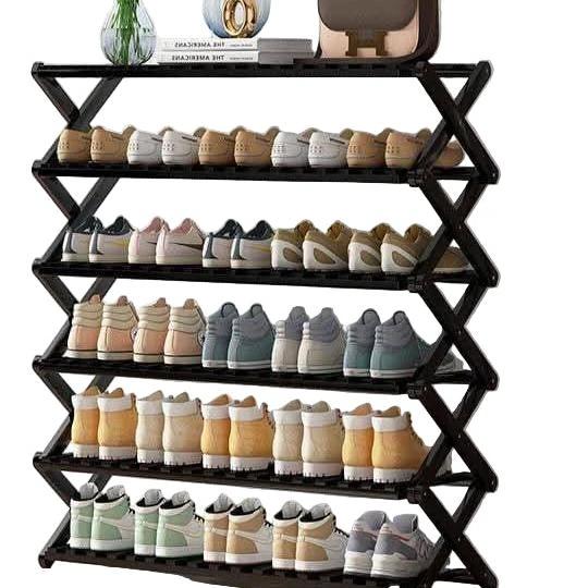 6-Tier Foldable Bamboo Shoe Rack – Portable Multi-Use Design Furniture Sets