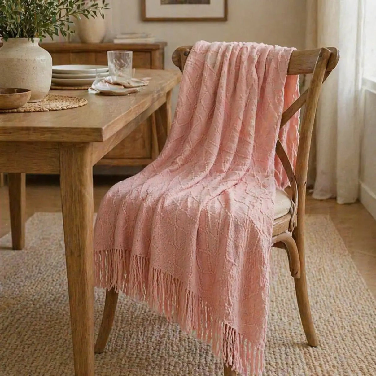 Decorative Knitted Throw Blanket Throw Blankets