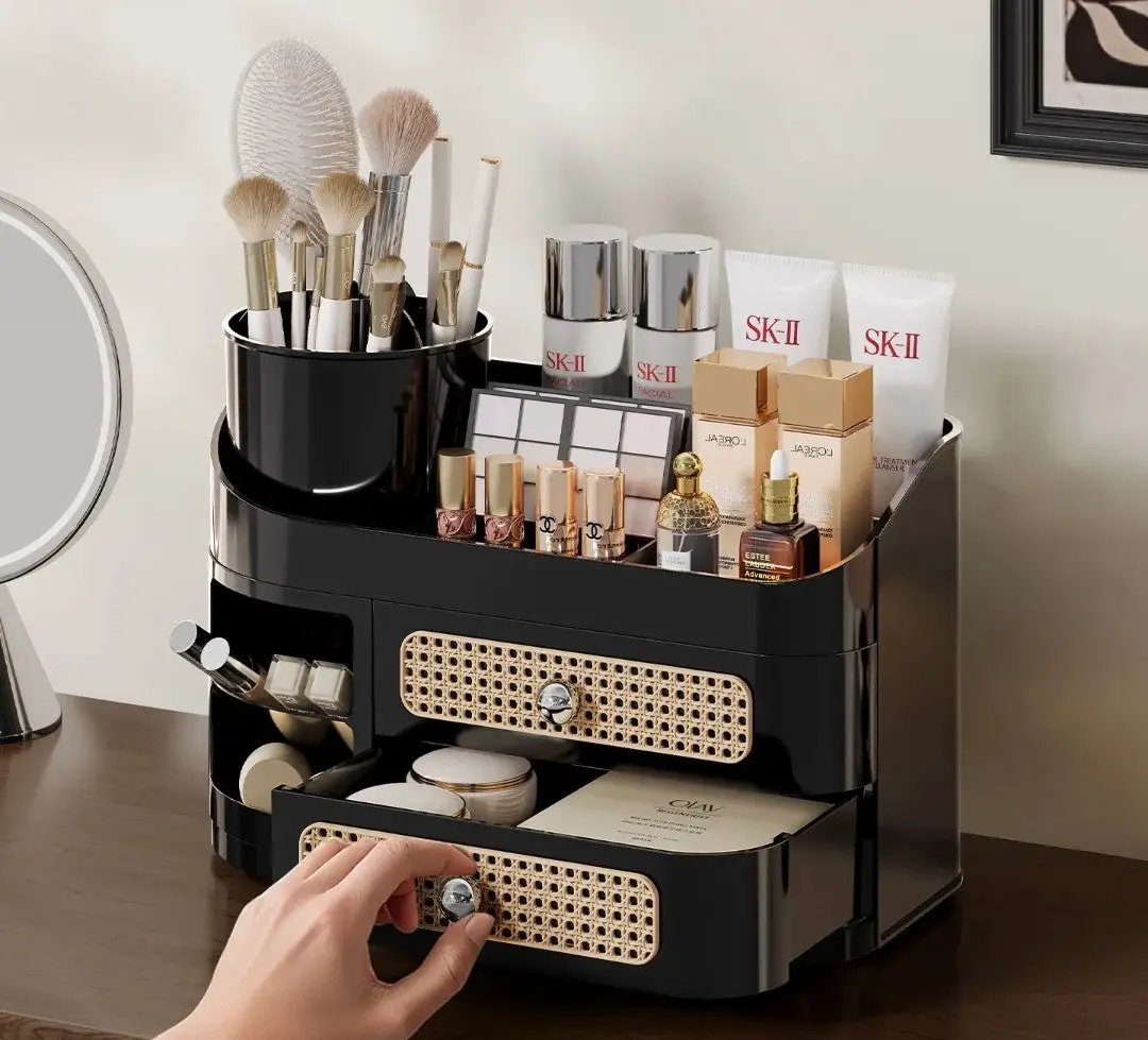 Makeup Organizer with Rotating Brush Holder Makeup organizer Desktop Organizers