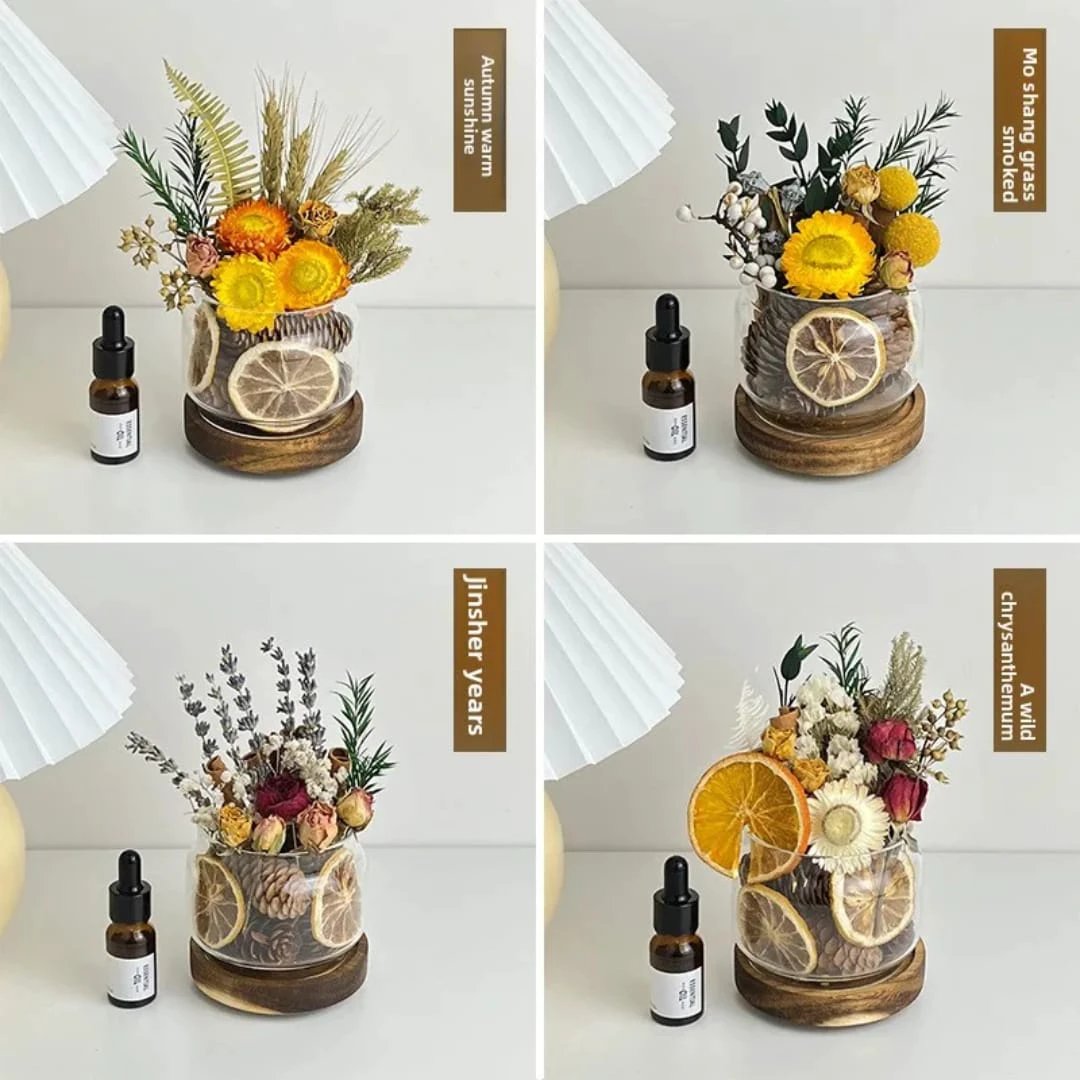 Dried Flower Aromatherapy Diffuser with Essential Oil / Potpourri Diffuser Potpourri