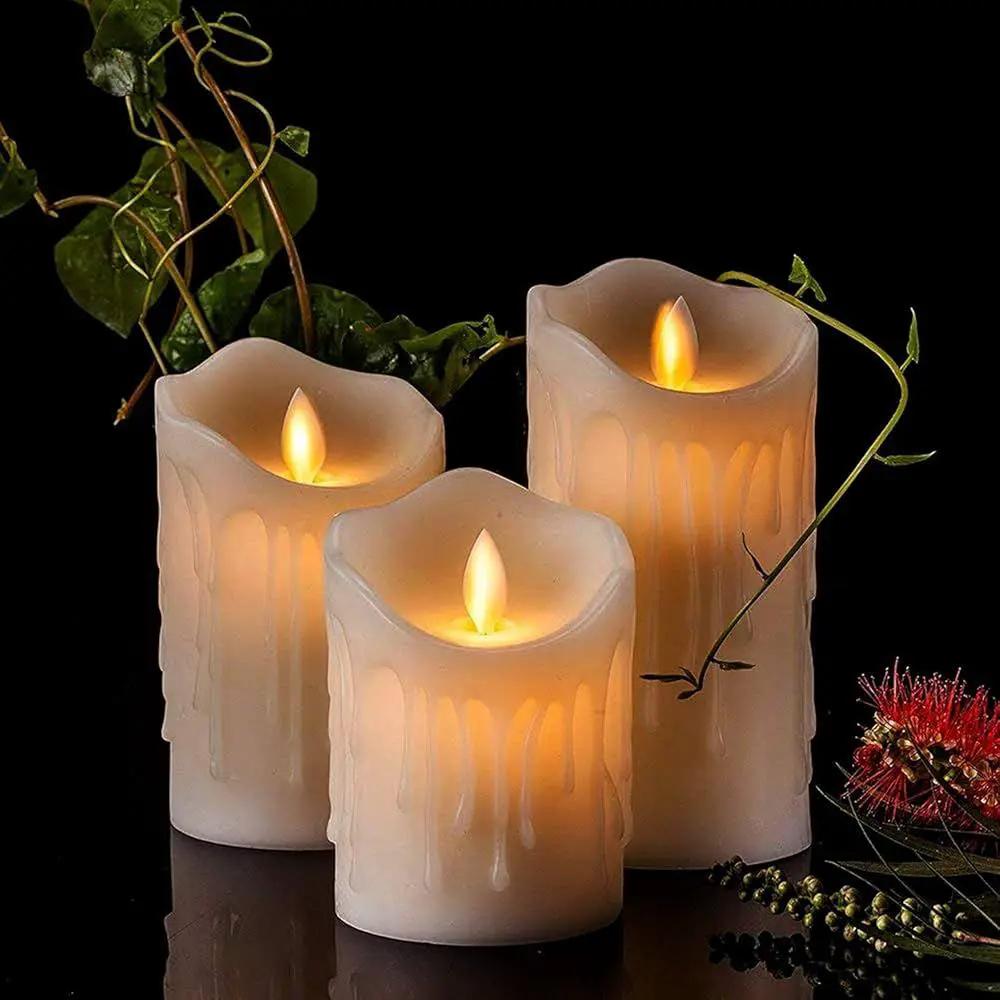 LED Candles 3 Pack Battery Operated Safe Warm Ambience Home Decor Flameless Candles