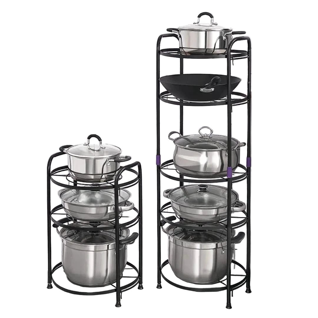 Premium Quality 5-Tier Pot Rack Holder – Black Pot Racks