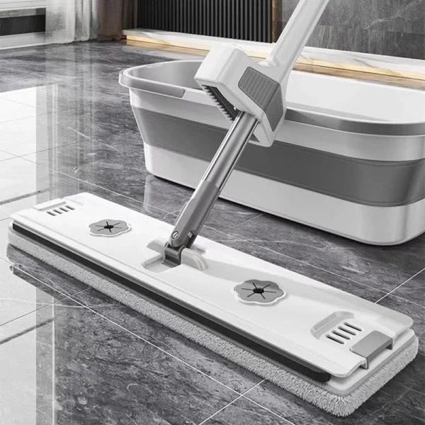 Household Flat Mop with Hand-Free Bucket Set High Cleansing Power Mops