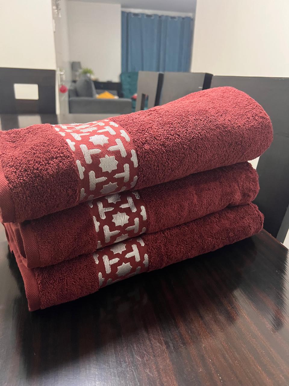 1pc Lotus Cotton Bath Towel 90x150cm Soft and Absorbent