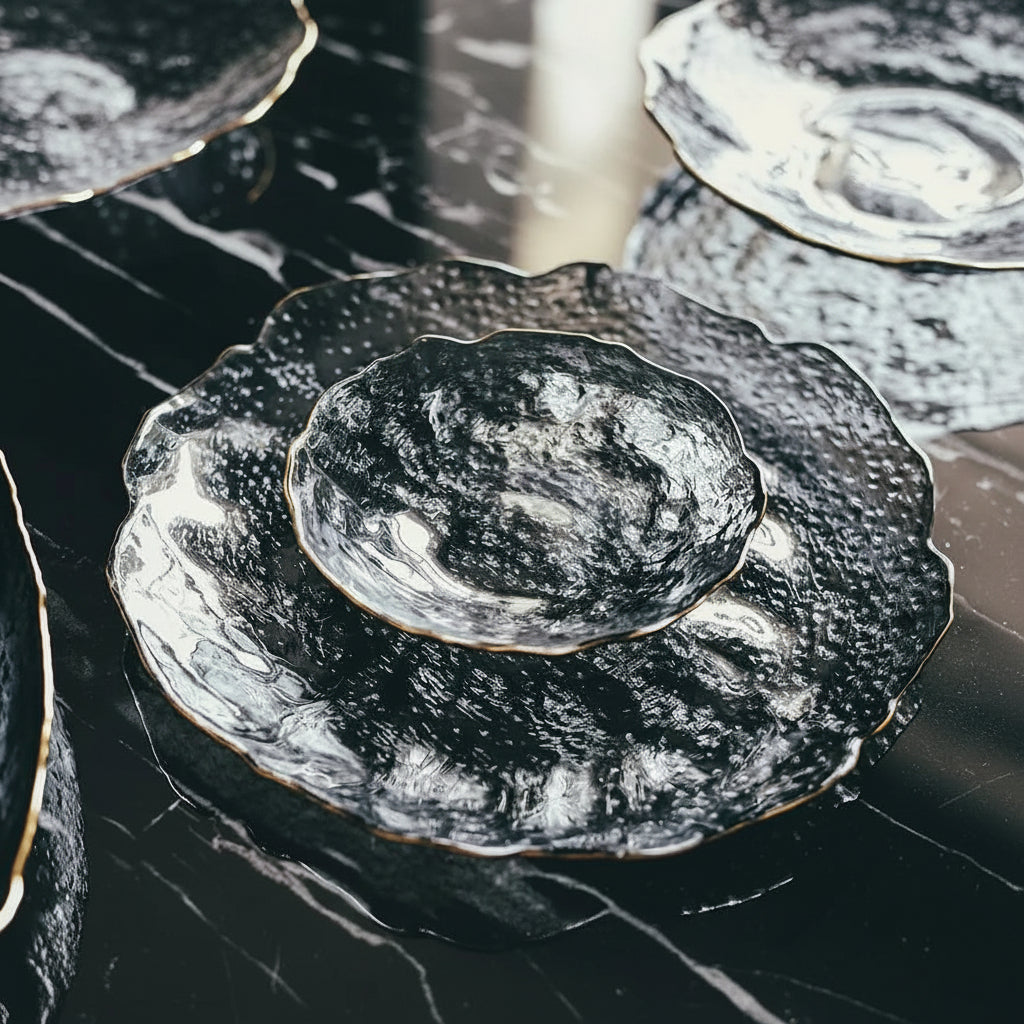 Irregular Glass Dinner Plates Dinnerware