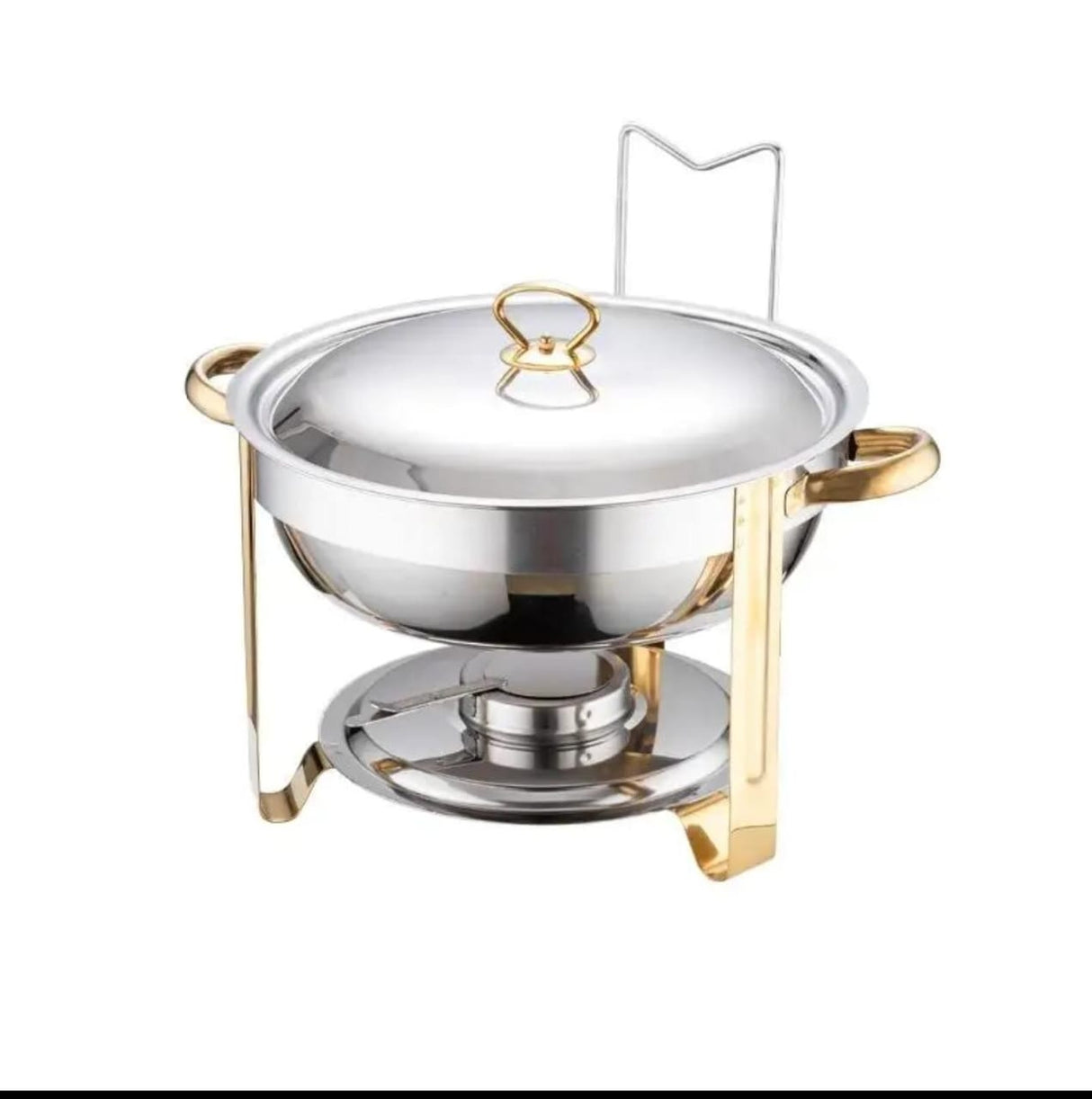 High Quality Stainless Steel Chafing Dish – 5L Buffet Server with Gold Stands and Lid Rest