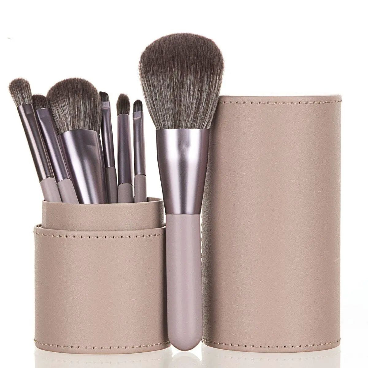 Makeup Brush Set 7-Piece With Leather Holder Beauty & Personal Care Makeup Brushes