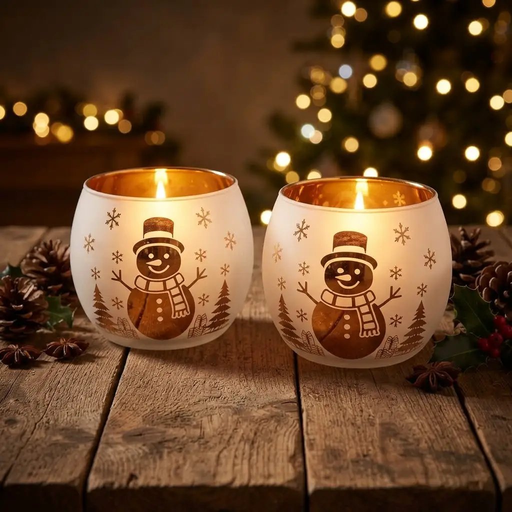 2-Piece Christmas Tealight Holder Set Candle holder Candle Holders