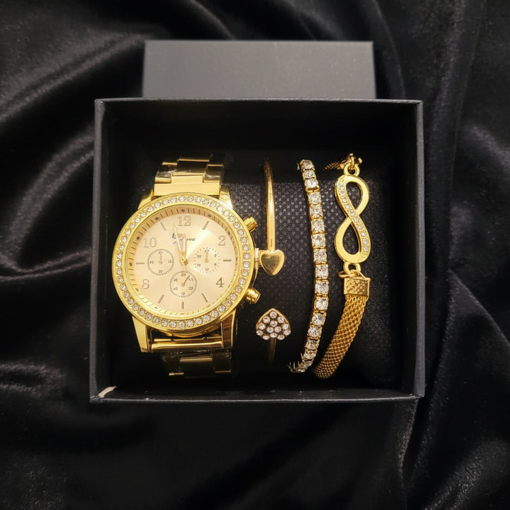 4 in 1 Infinity Watch Set – Elegant Ladies Set Jewelry Sets