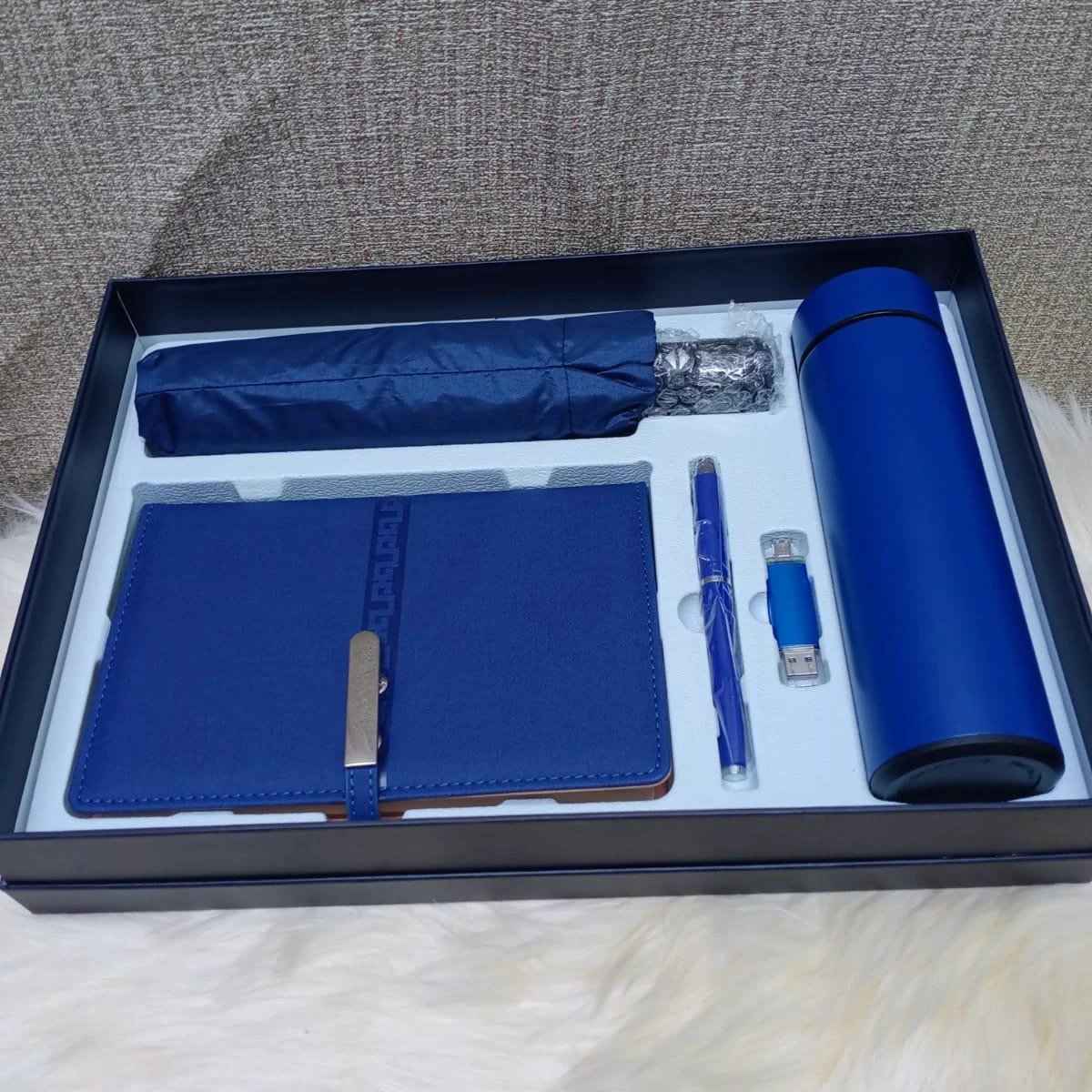 5 in 1 Corporate Luxurious Gift Pack with Umbrella, Notebook, USB and Flask Gift pack Gift Giving