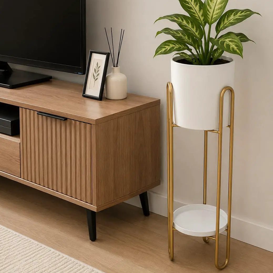 Gold Metal Plant Stand with Pot Plant Stands