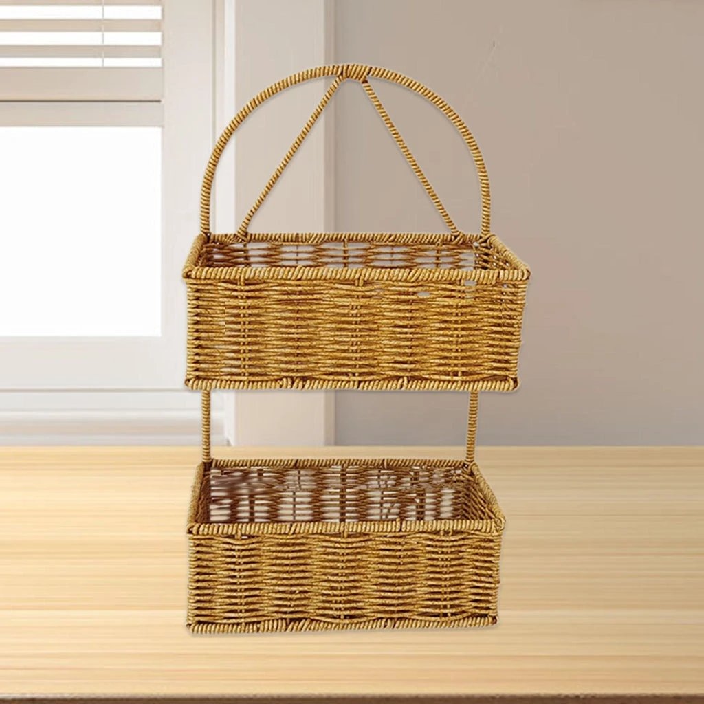 Rattan Shower Caddy – Handwoven Water-Resistant Bathroom Organizer wall mounted caddies Wall-Mounted Caddies