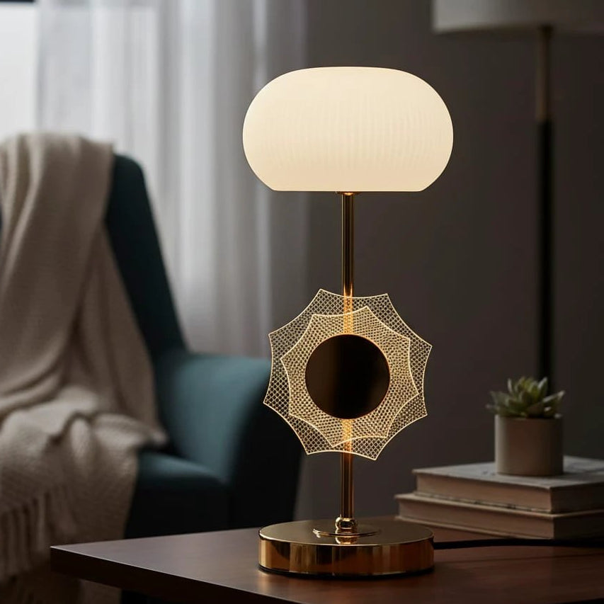 Modern Decorative Table Lamp with White Glass Shade Home decor Table Lamps