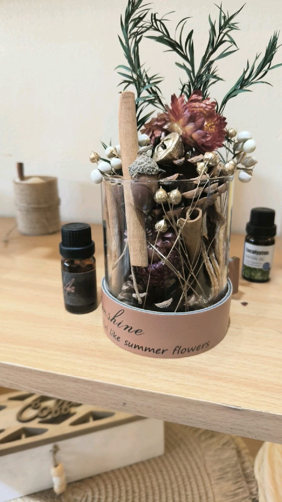 Dried Flower Aromatherapy Diffuser with Essential Oil / Potpourri