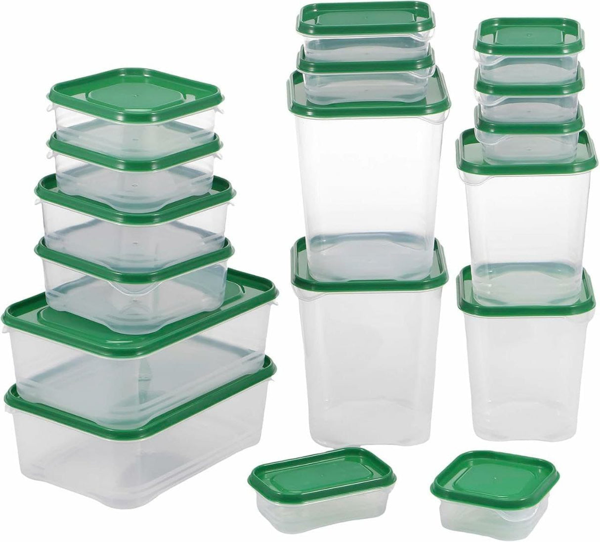 17pcs Food Storage Boxes with Lids – Stackable Meal Prep Containers